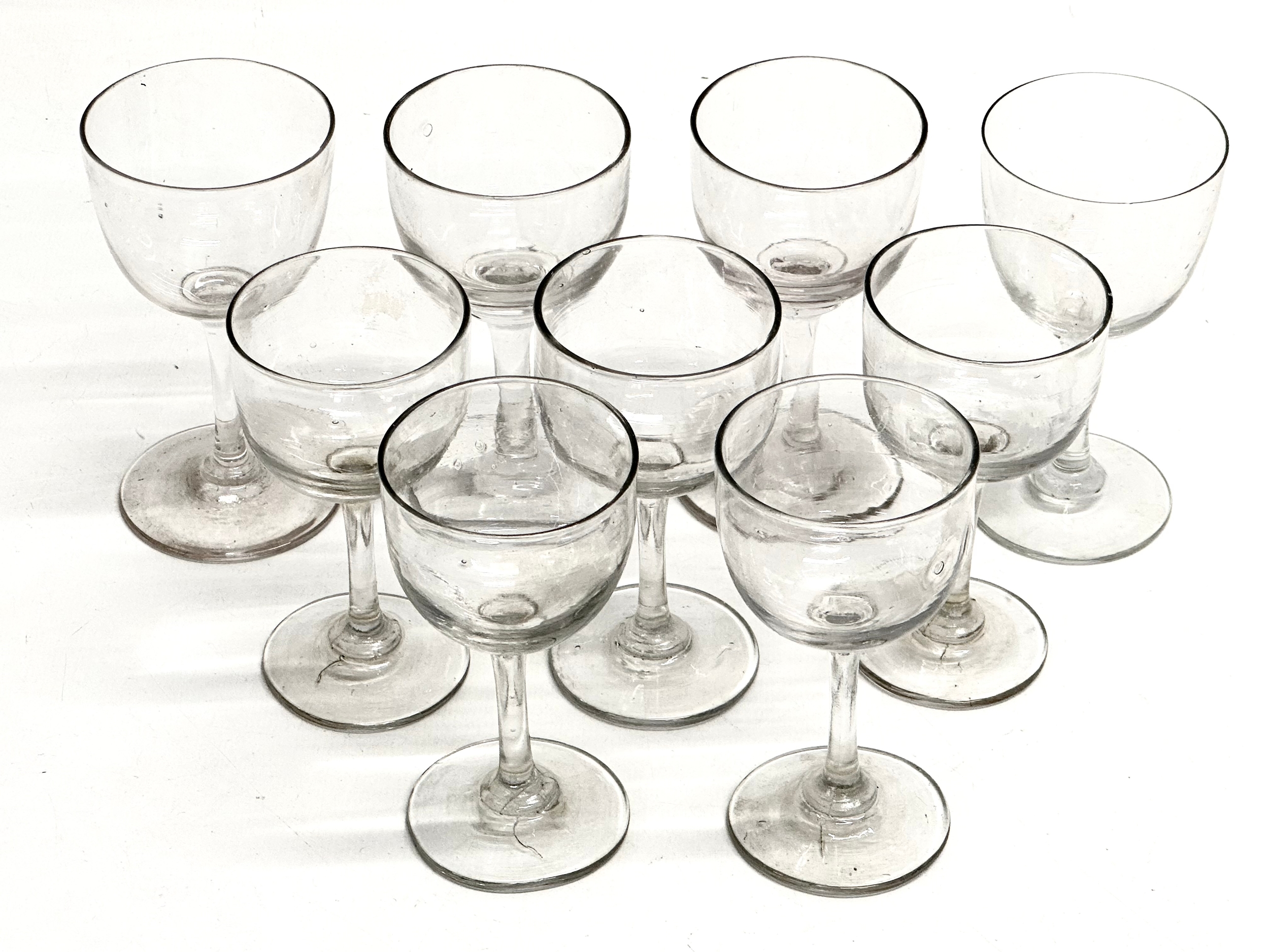 A set of 9 Mid 19th Century Victorian slim stem port glasses. 10.5cm - Image 2 of 5