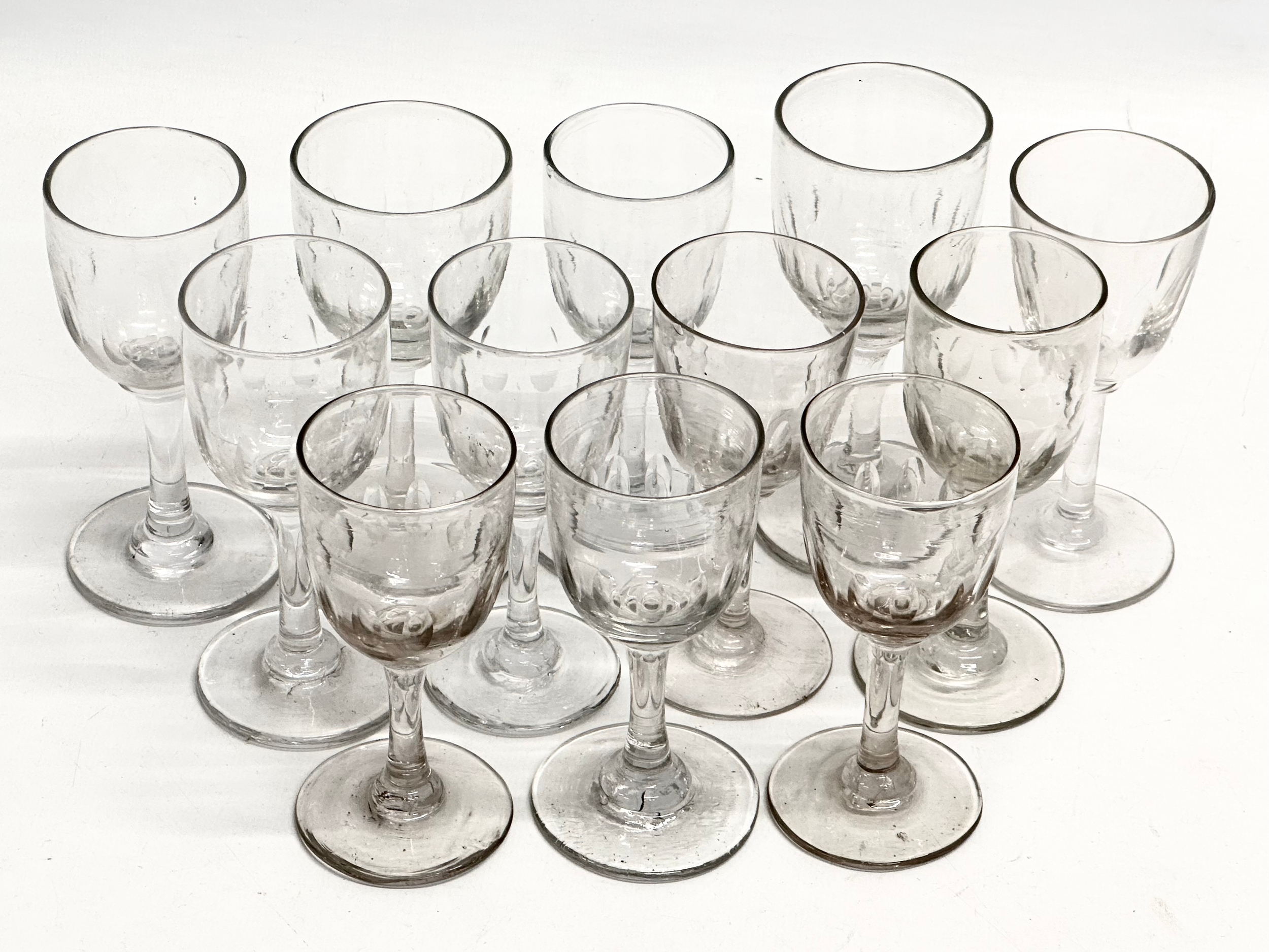 A set of 12 Mid 19th Century Victorian slice cut port glasses. 12cm. 11.5cm. 11cm. - Image 2 of 6