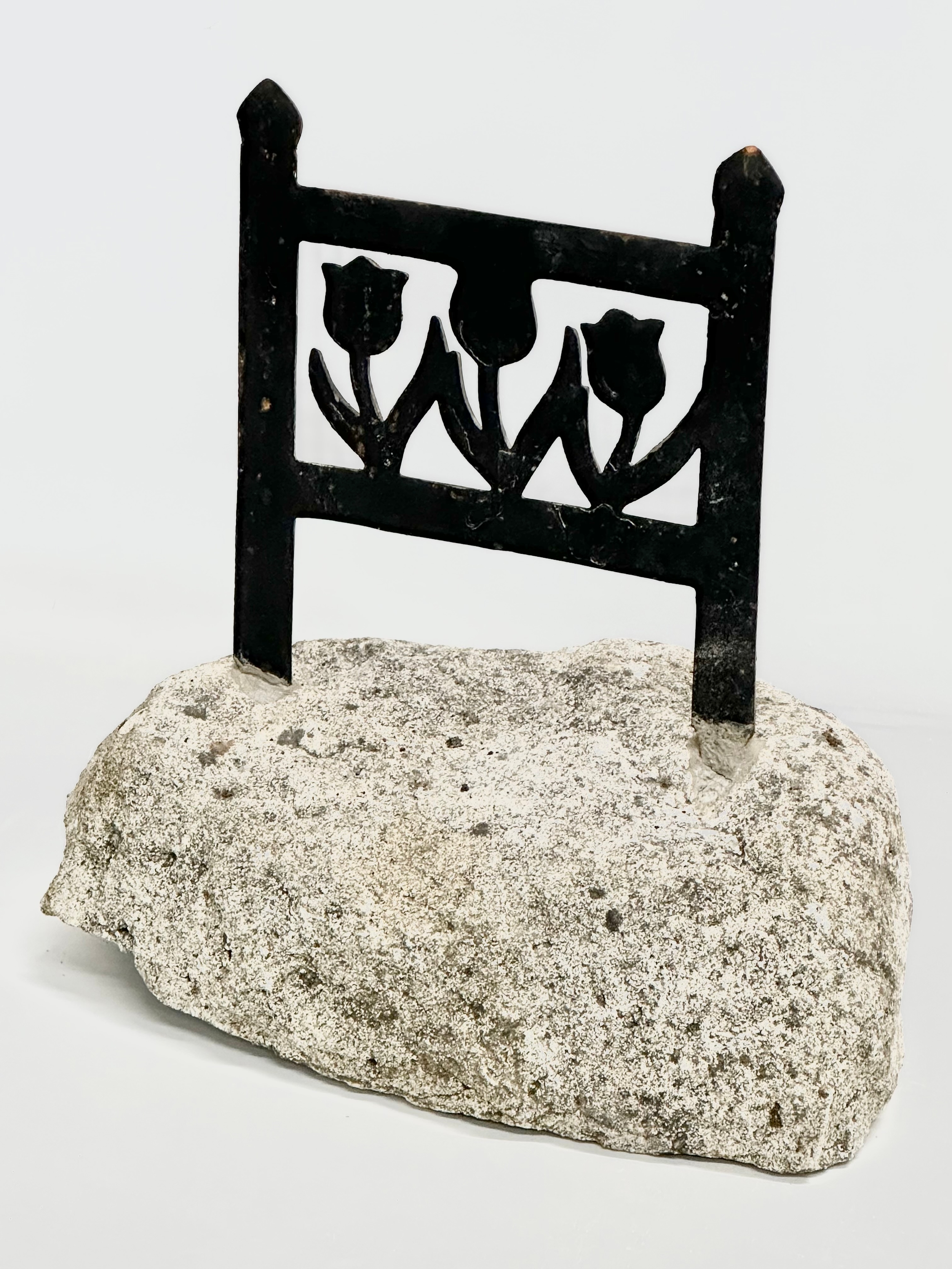 A Victorian boot scraper with granite base. 34x20x40cm - Image 2 of 5