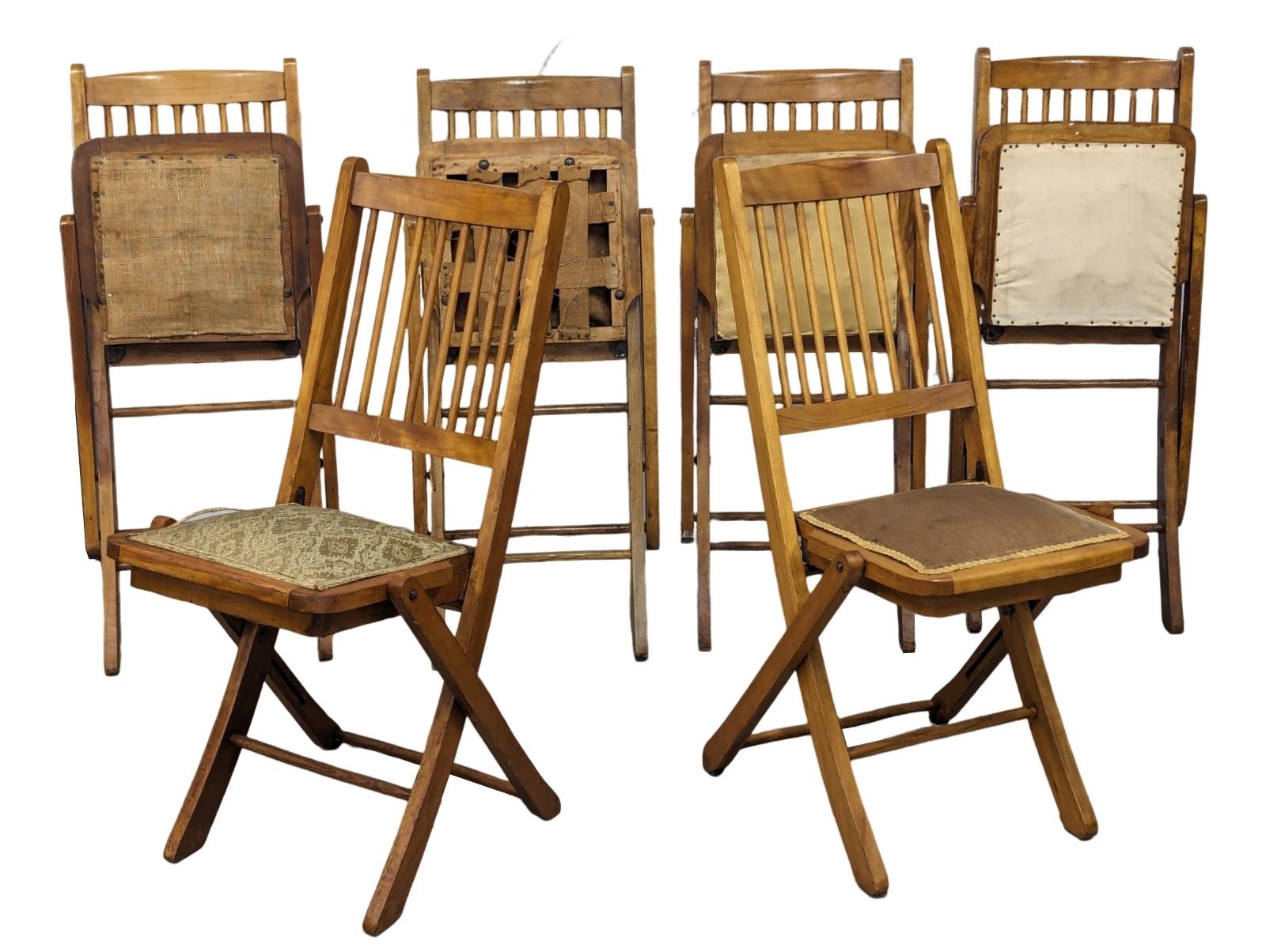A set of 6 mid century folding chairs, stamped Todd Burns & Co Ltd Dublin - Image 2 of 10