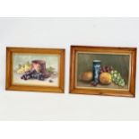 2 Early 20th Century signed Still Life oil paintings. 39x28cm