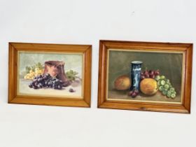 2 Early 20th Century signed Still Life oil paintings. 39x28cm