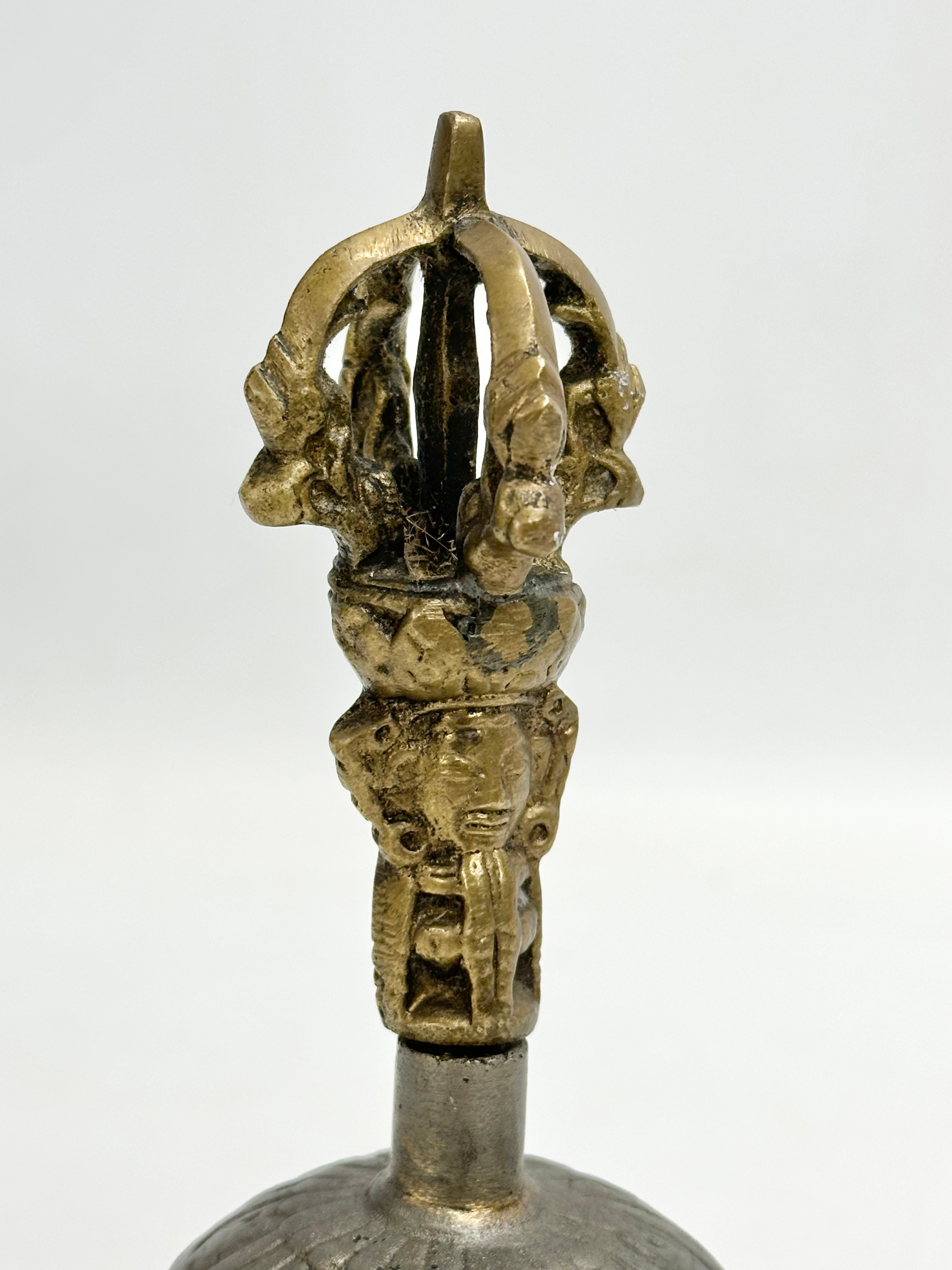 2 Late 19th Century brass and pewter bells. 16cm - Image 4 of 8