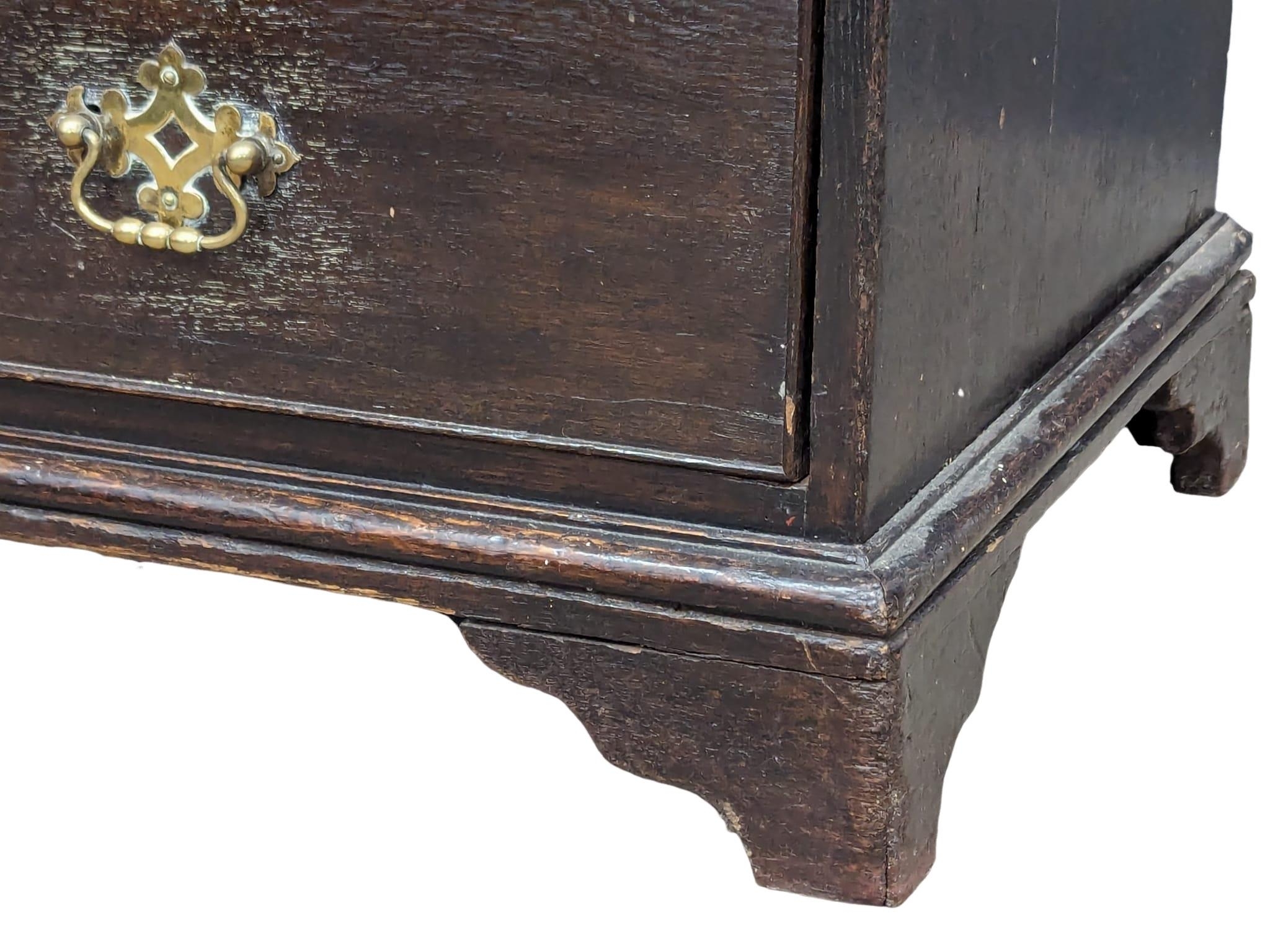 A George III oak writing bureau. Circa 1760-1780. 94x55x106cm - Image 10 of 10