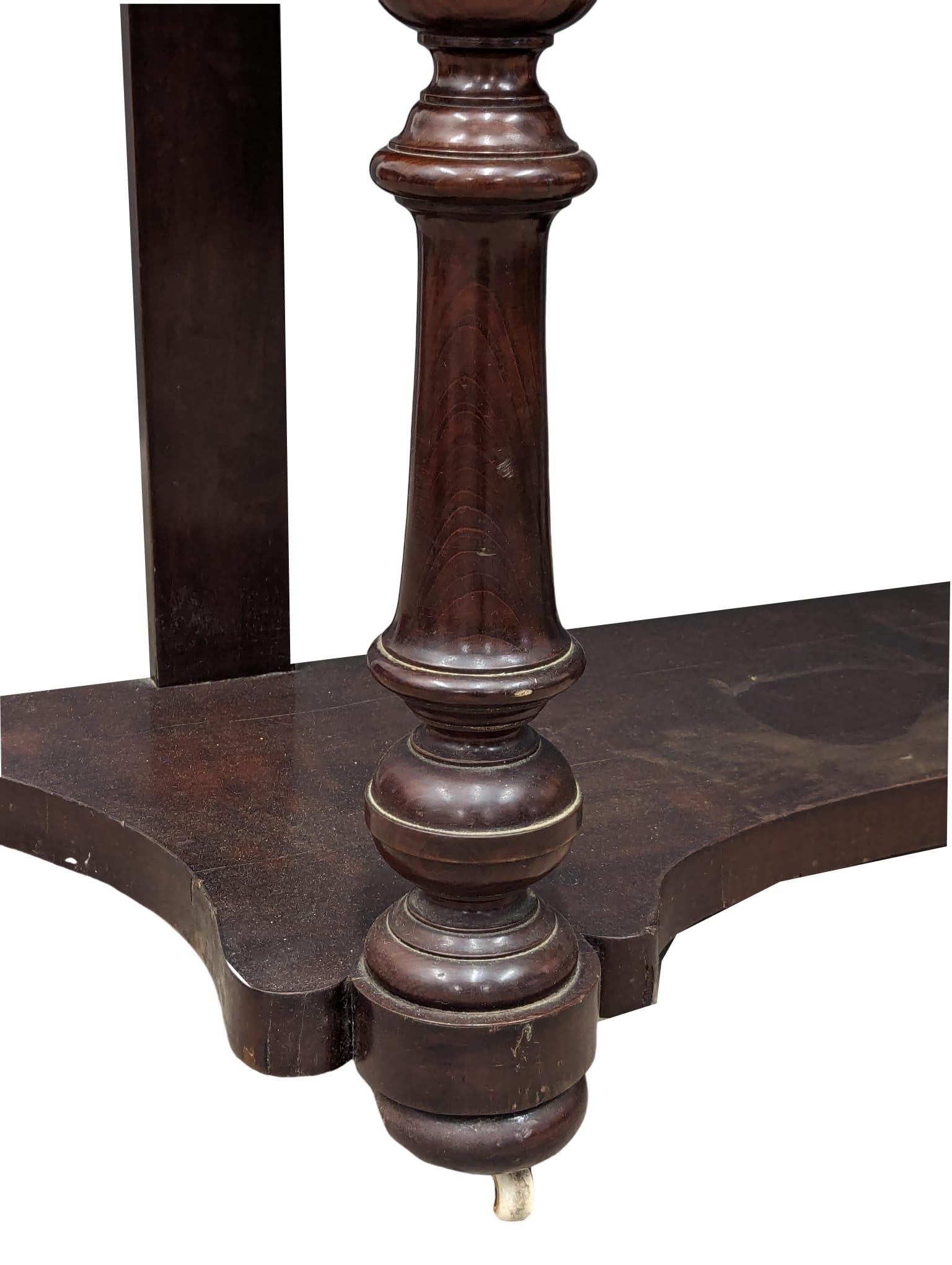 A Victorian mahogany hall table, circa 1870s. 123cm x 48cm x 78cm - Image 6 of 9