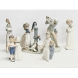 A collection of Spanish and Danish figurines. 4 by Lladro. B&G Denmark. 27cm