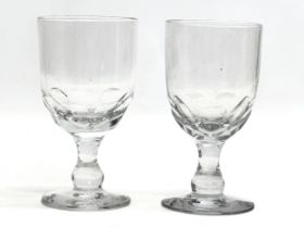 A pair of large Mid 19th Century Victorian glass lens cut rummers. Circa 1850-1870. 15.5cm