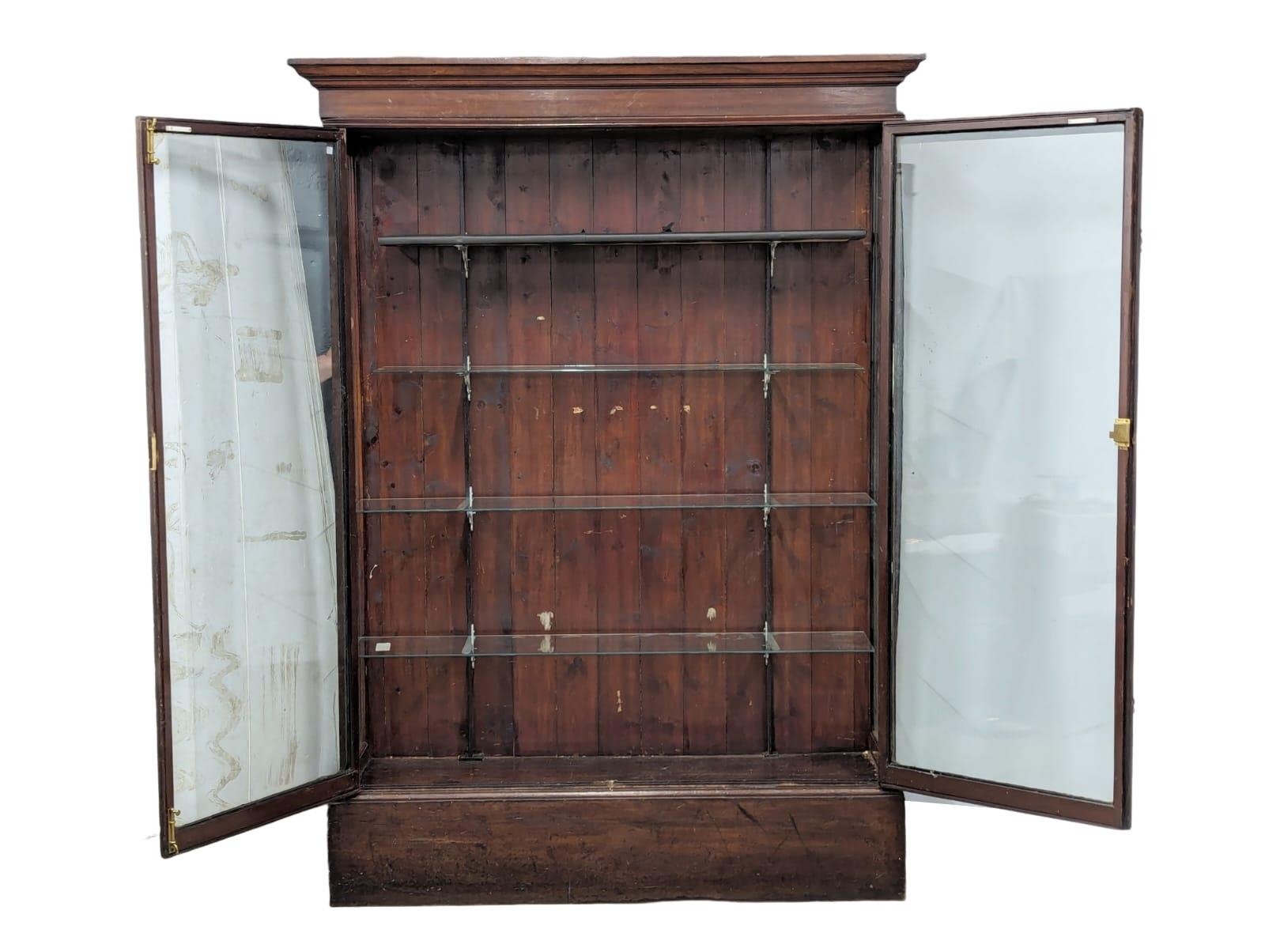 A large Late 19th Century mahogany shop display cabinet with glass shelves. Circa 1890. 157. - Image 6 of 6