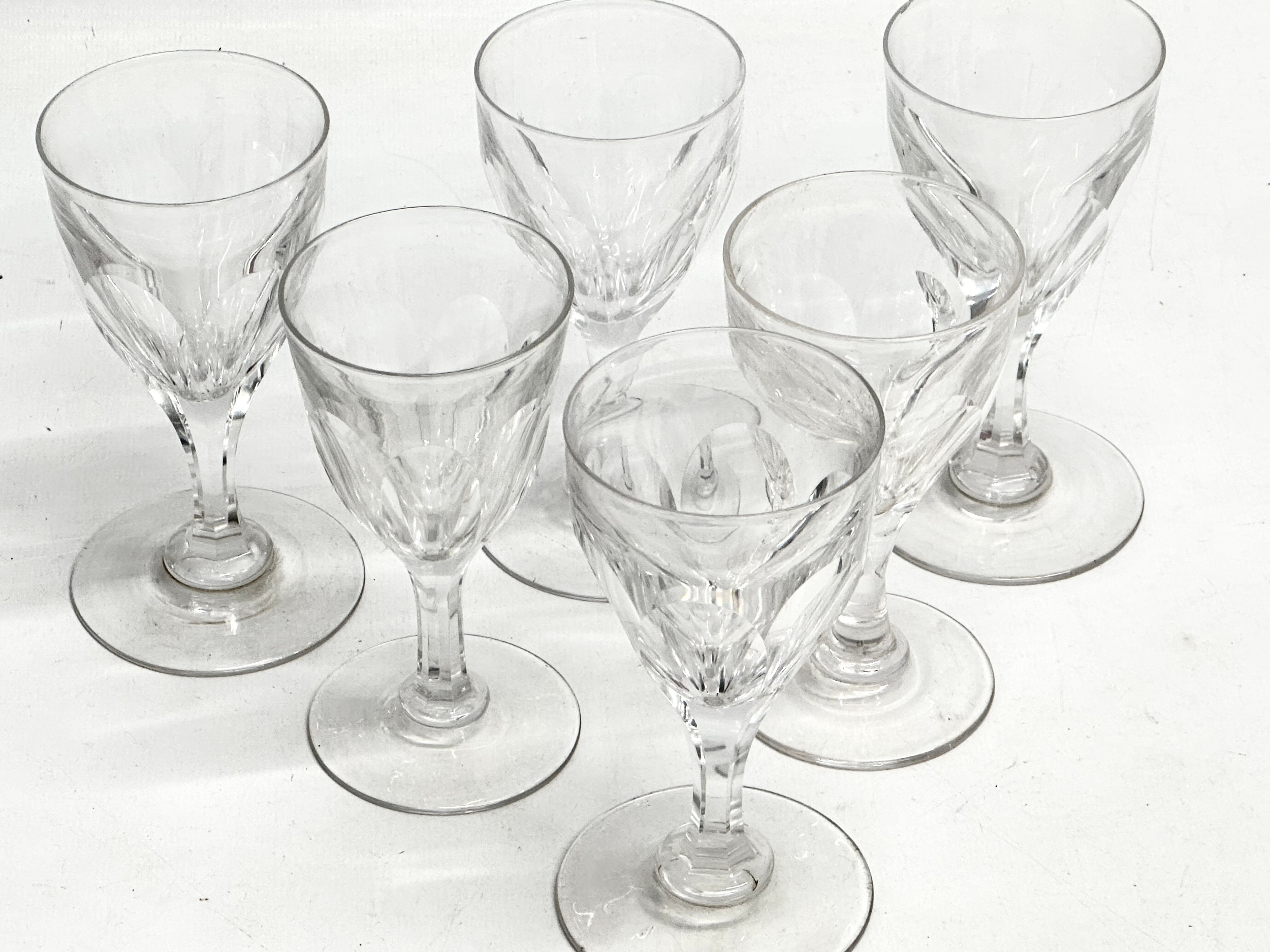 A set of 6 Late 19th Century Victorian glass slice cut flute moulded rummers. Circa 1880-1900. 12cm - Image 2 of 5