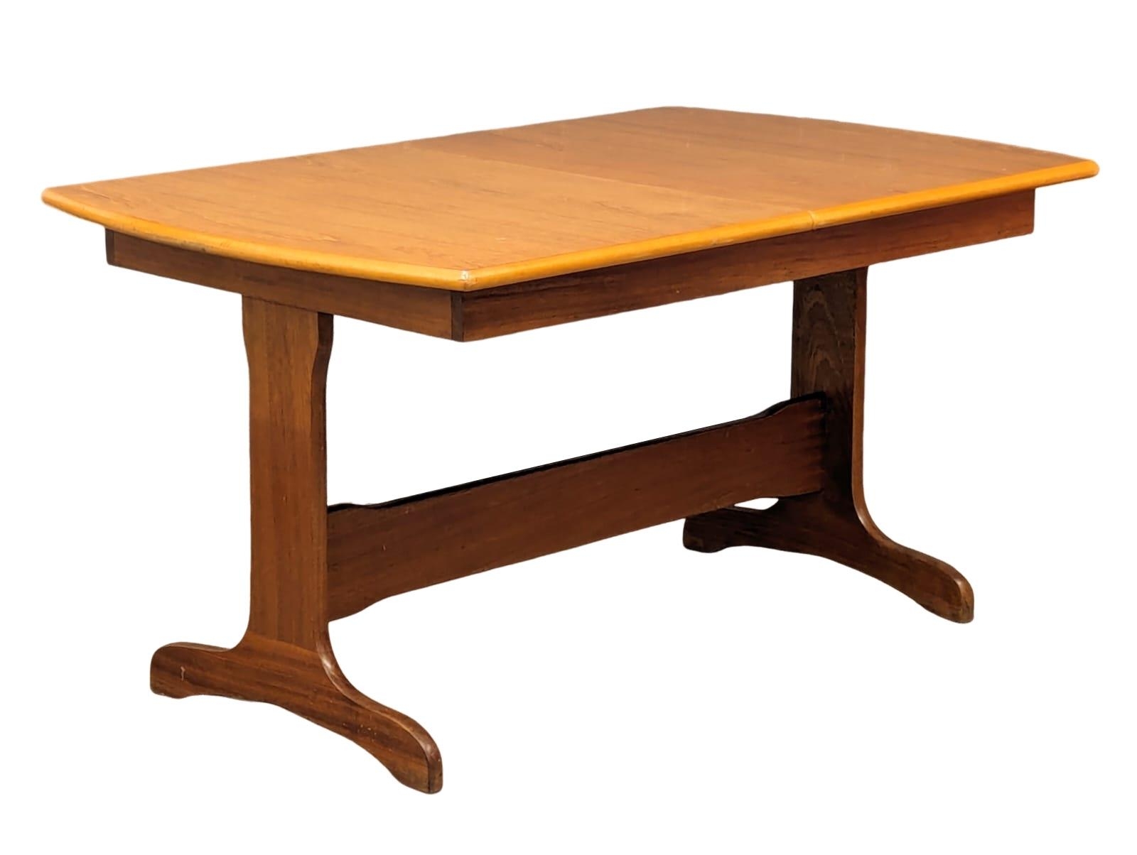 A mid century teak extending dining table, 185cm x 90cm x 73.5cm - Image 3 of 8