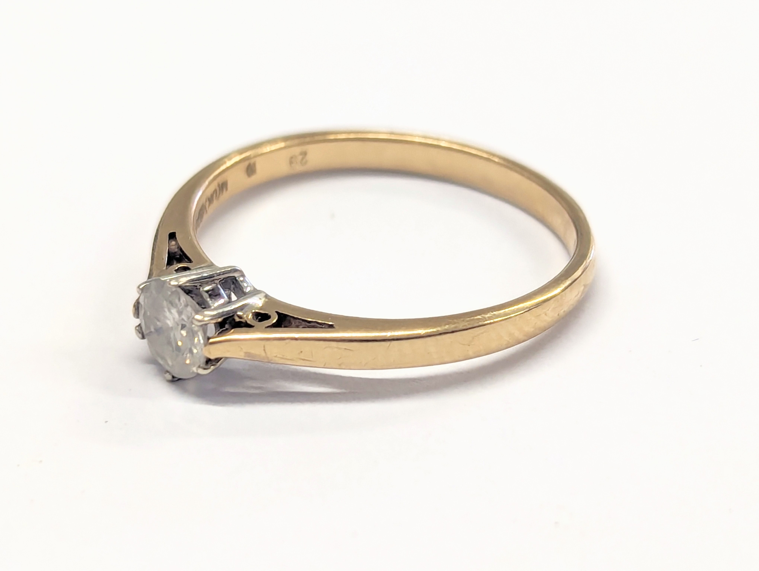 A 9ct gold and diamond ring. 1.8g. Size UK N. - Image 2 of 4