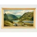 A large oil painting by Edna Sinton. 71x39.5cm. Frame 80x49cm