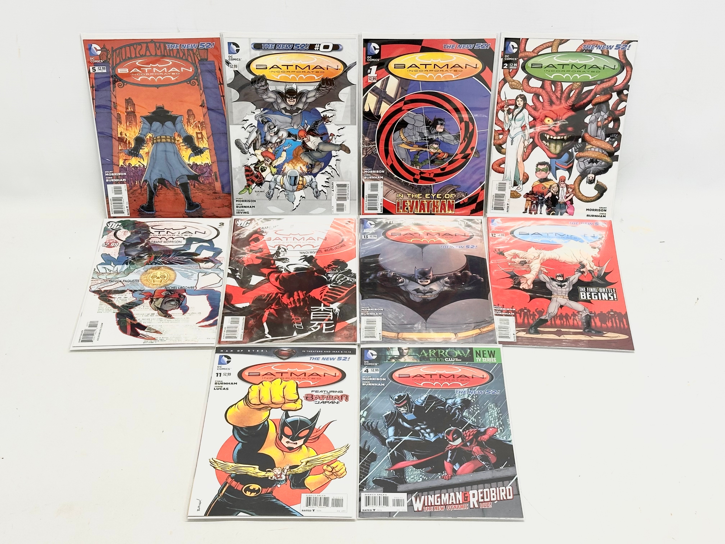 A collection of DC Batman Incorporated comic books.