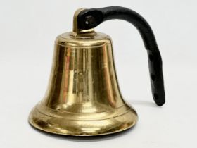 A Late 19th Century brass ships bell. 28x20.5x21.5cm
