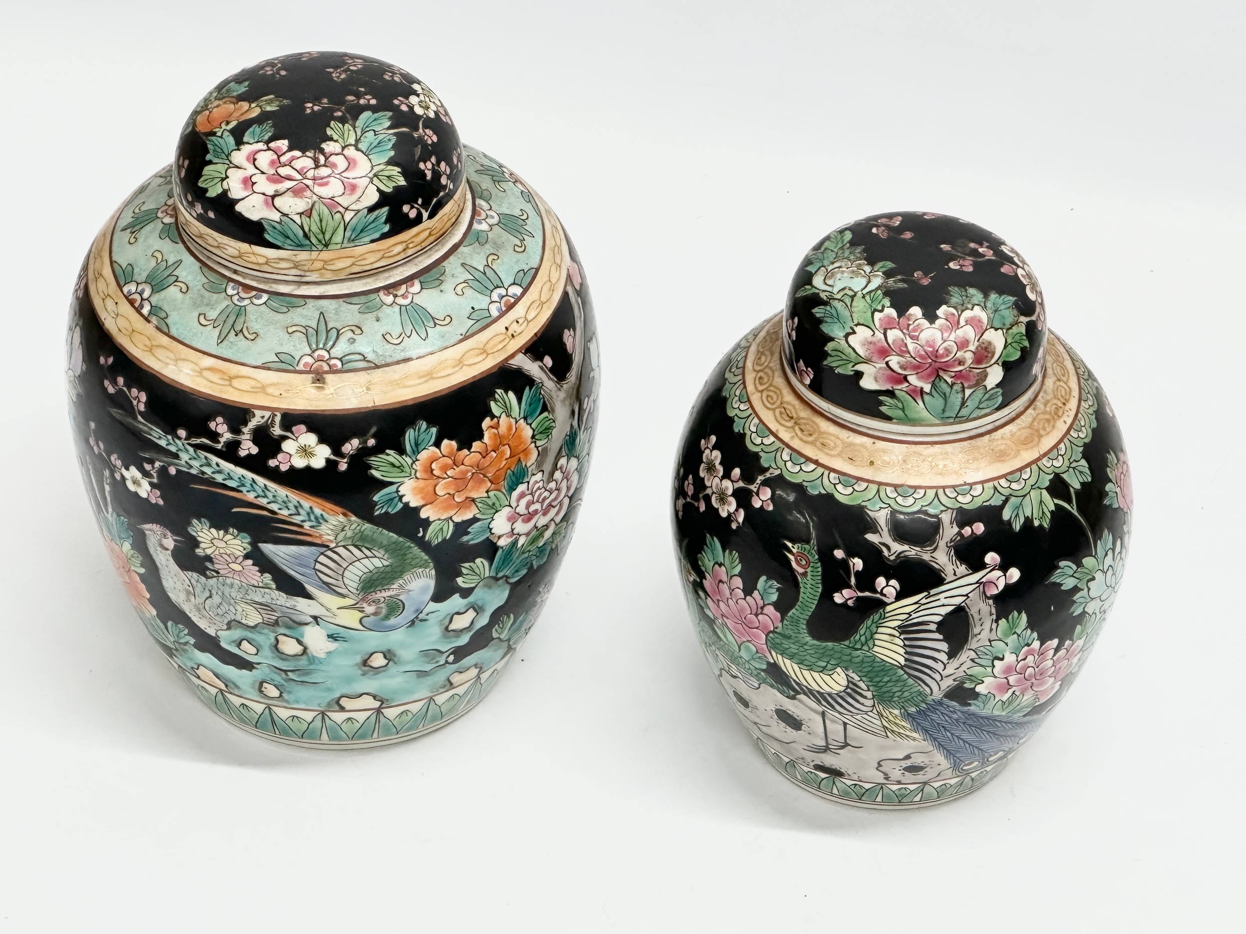 A pair of large Late 19th Century Japanese Satsuma vases, together with a pair of Early 20th Chinese - Image 4 of 11