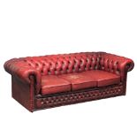 A 3 seater Chesterfield style button back sofa, 198cm