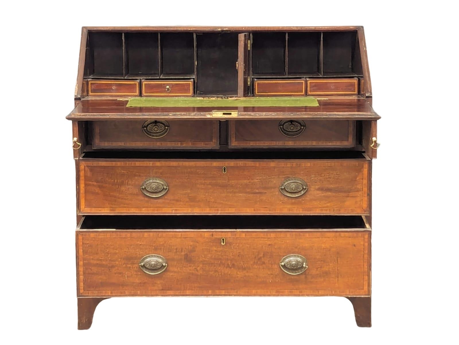 A Mid 19th Century Sheraton Revival inlaid mahogany writing bureau. 96x51x98.5cm - Image 6 of 10
