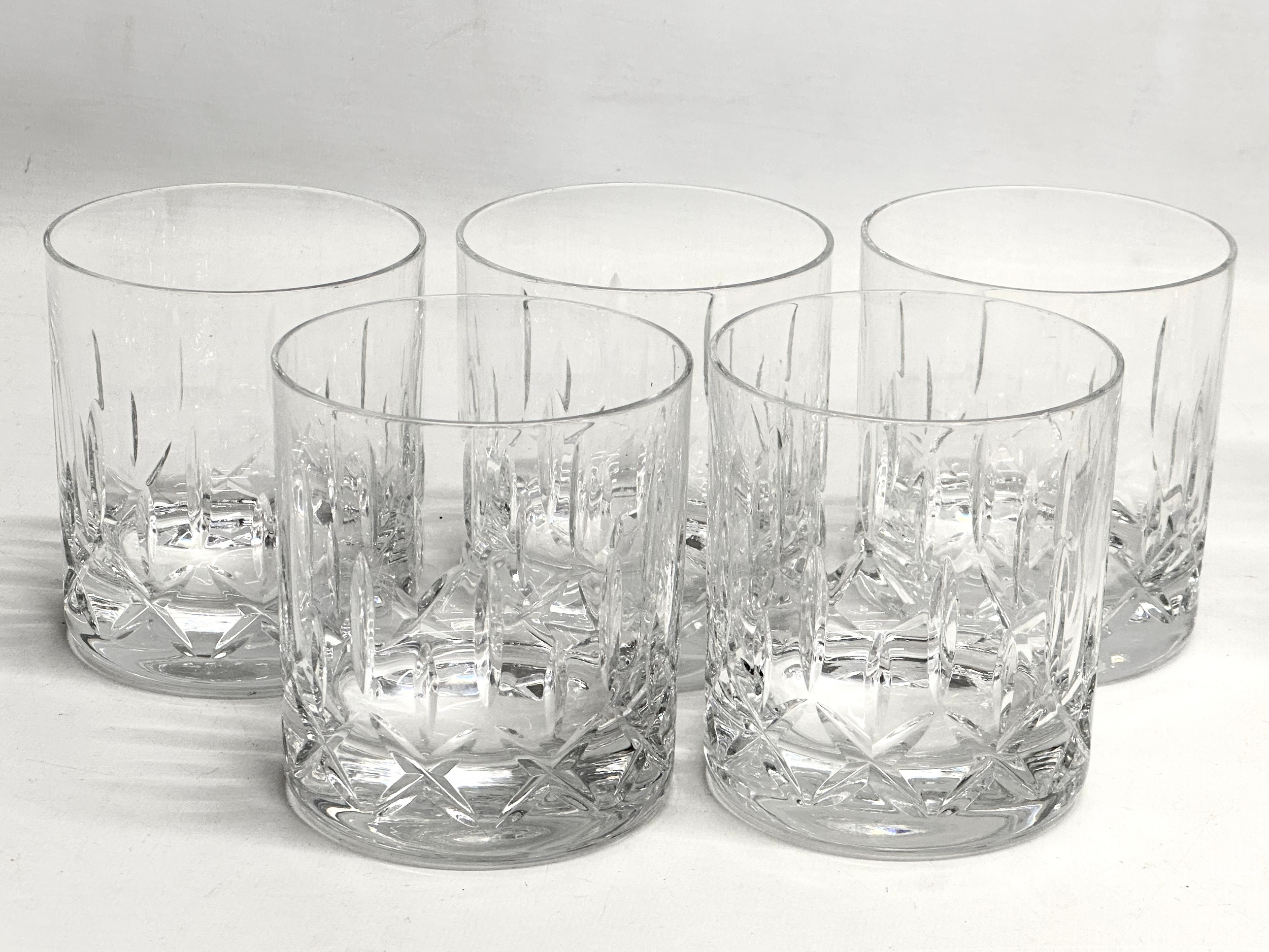 A set of 8 crystal champagne glasses with 5 matching whiskey glasses. 22cm. - Image 2 of 3