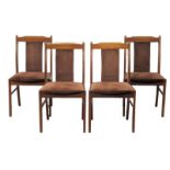 A set of 4 Mid Century teak dining chairs.