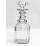 A William IV/Early Victorian 3 ring slice cut decanter. Circa 1830-1840. 27.5cm