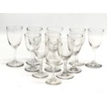 A set of 11 Mid 19th Century Victorian port glasses. Circa 1850-1870. 11.5cm. 12cm