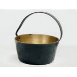 A Victorian brass jam pan. 28x27x30cm