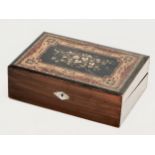 A Victorian inlaid simulated rosewood writing slope. Closed 29.5x20x10cm