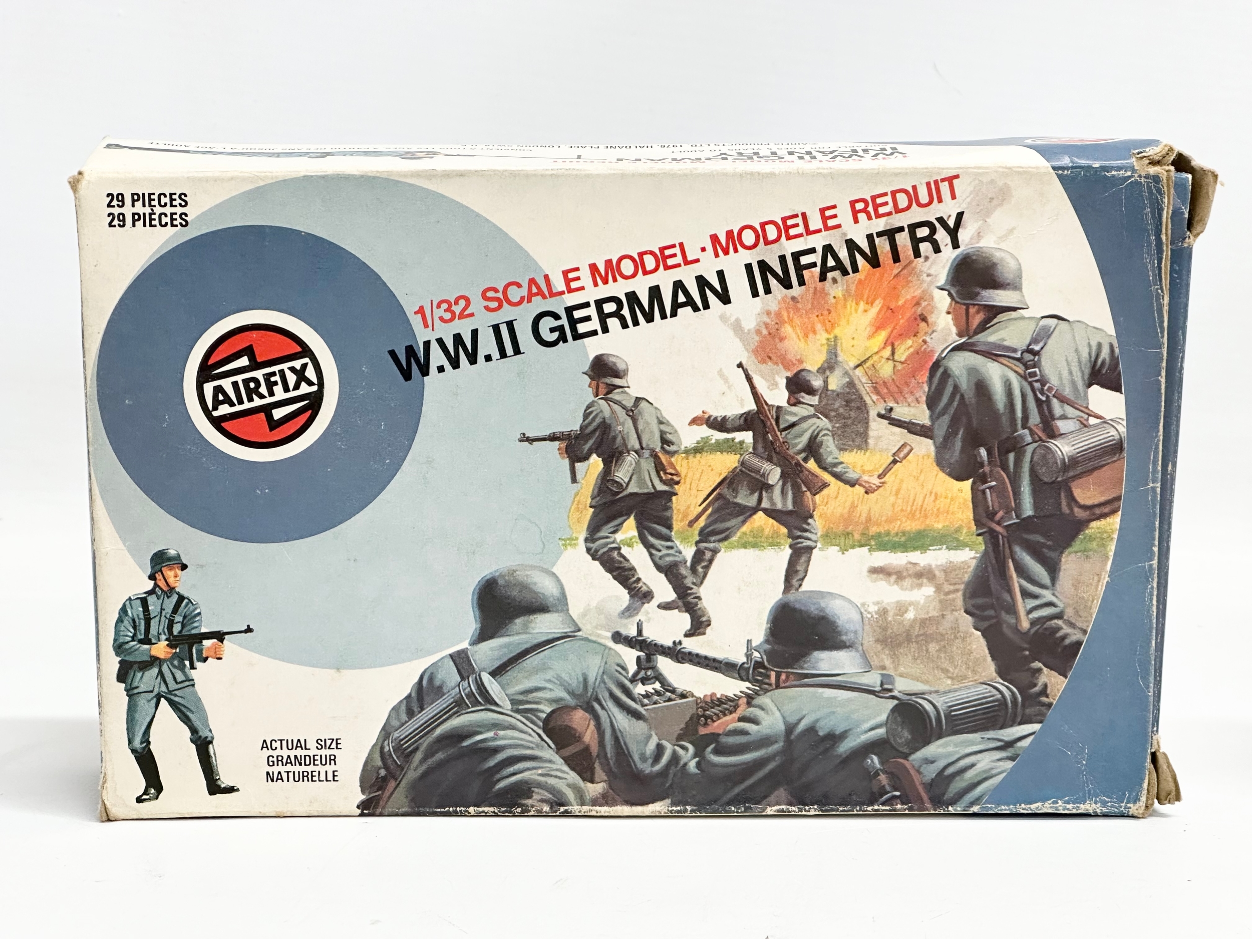 2 boxes of vintage Airfix WWII German model soldiers. Airfix WWII German Infantry, 1/32 scale model. - Image 7 of 7