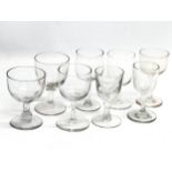 8 Mid 19th Century Victorian glass rummers/gin glasses. 12cm. 11cm.