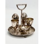 A Late 19th Century Hukin & Heath silver plated breakfast set/egg set.