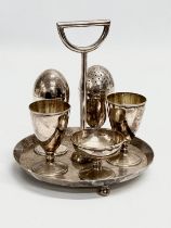A Late 19th Century Hukin & Heath silver plated breakfast set/egg set.