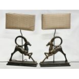 A pair of large gazelle table lamps. 51x16x88cm