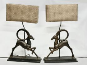 A pair of large gazelle table lamps. 51x16x88cm