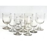 9 Mid 19th Century Victorian glass rummers. Circa 1840-1880. 13.5cm. 12cm. 11.5cm.