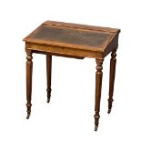 A Victorian mahogany writing desk with leather top hidden drawer. 70x49x78cm