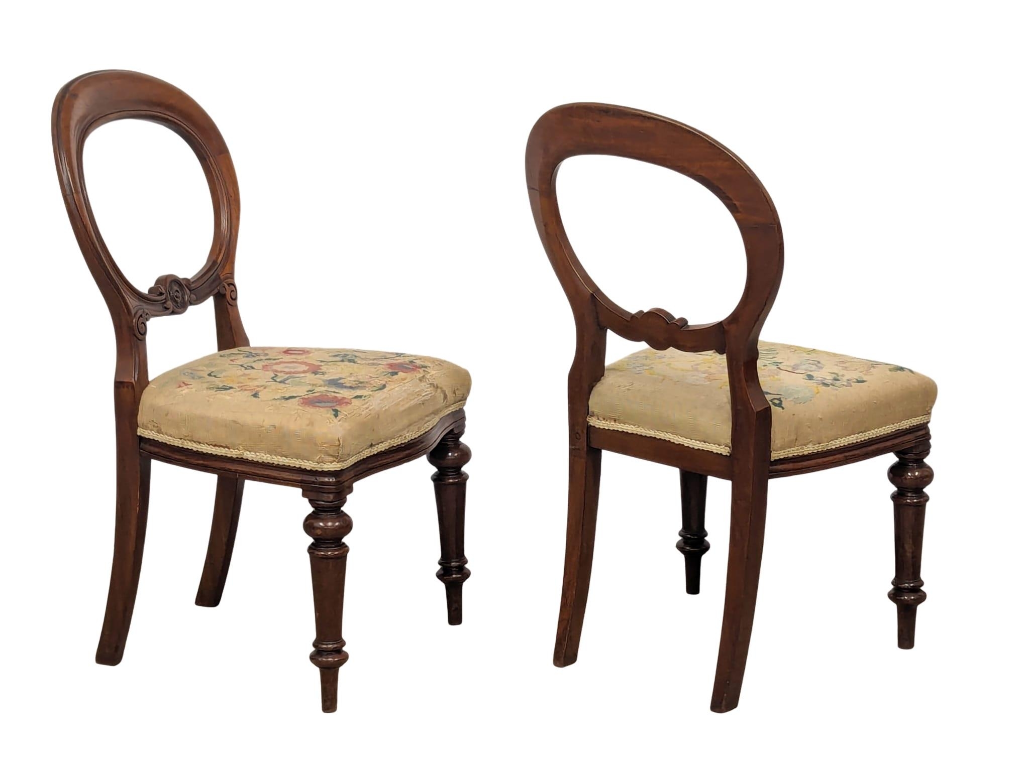 A pair of Victorian mahogany balloon back chairs. - Image 4 of 5