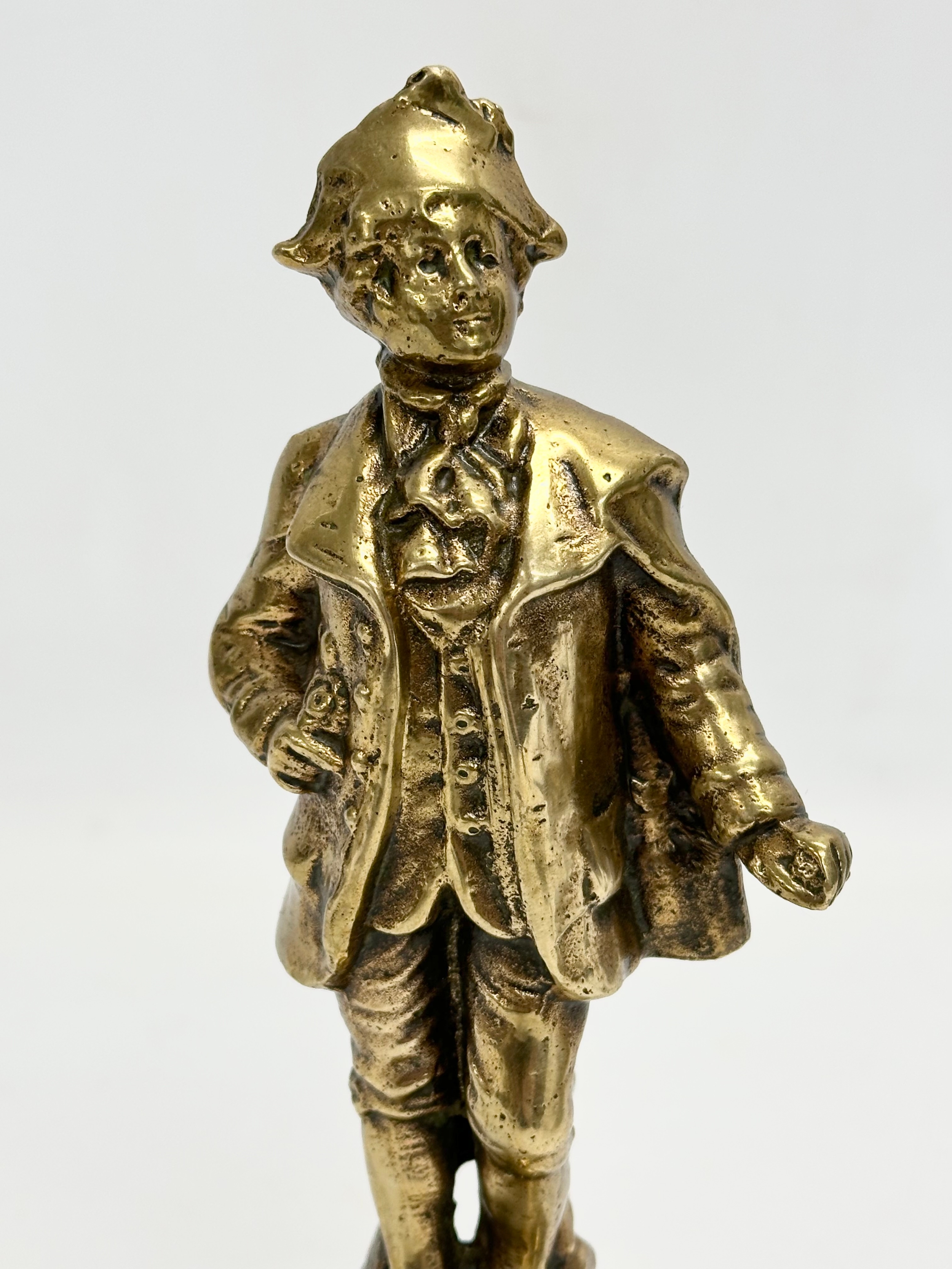 A pair of Late 19th Century brass figurines. 22cm - Image 4 of 7
