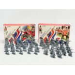 2 boxes of vintage Airfix Military History Series Waterloo British Infantry and Highland Infantry.