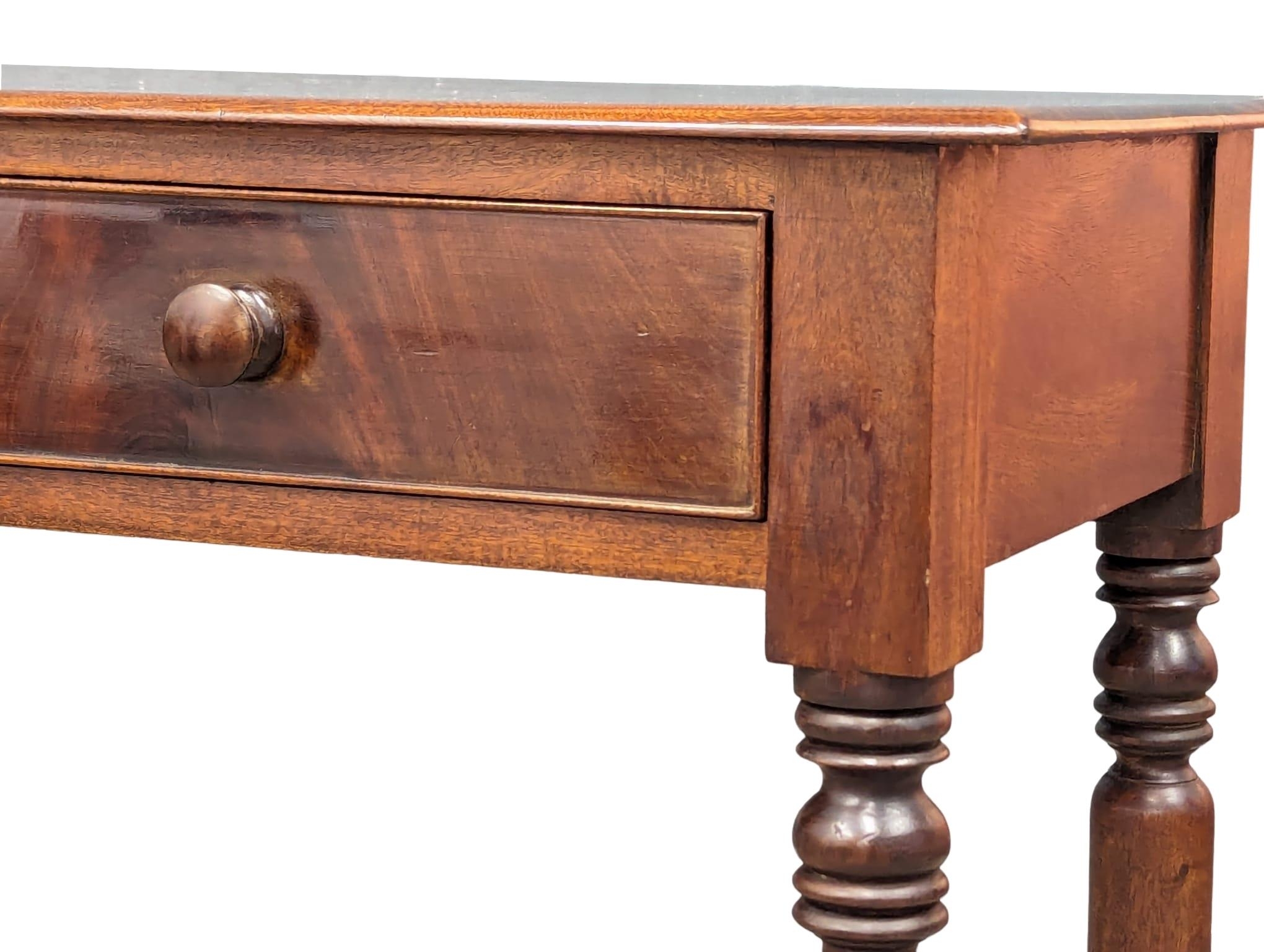 A Victorian mahogany 2 drawer hall table, circa 1860-70. 103cm x 41cm x 78cm - Image 4 of 6