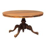 A mid 19th Century mahogany breakfast table on cabriole legs, 133cm x 103cm x 69cm