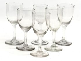 A set of 6 Early Victorian port glasses. 12cm. Circa 1850