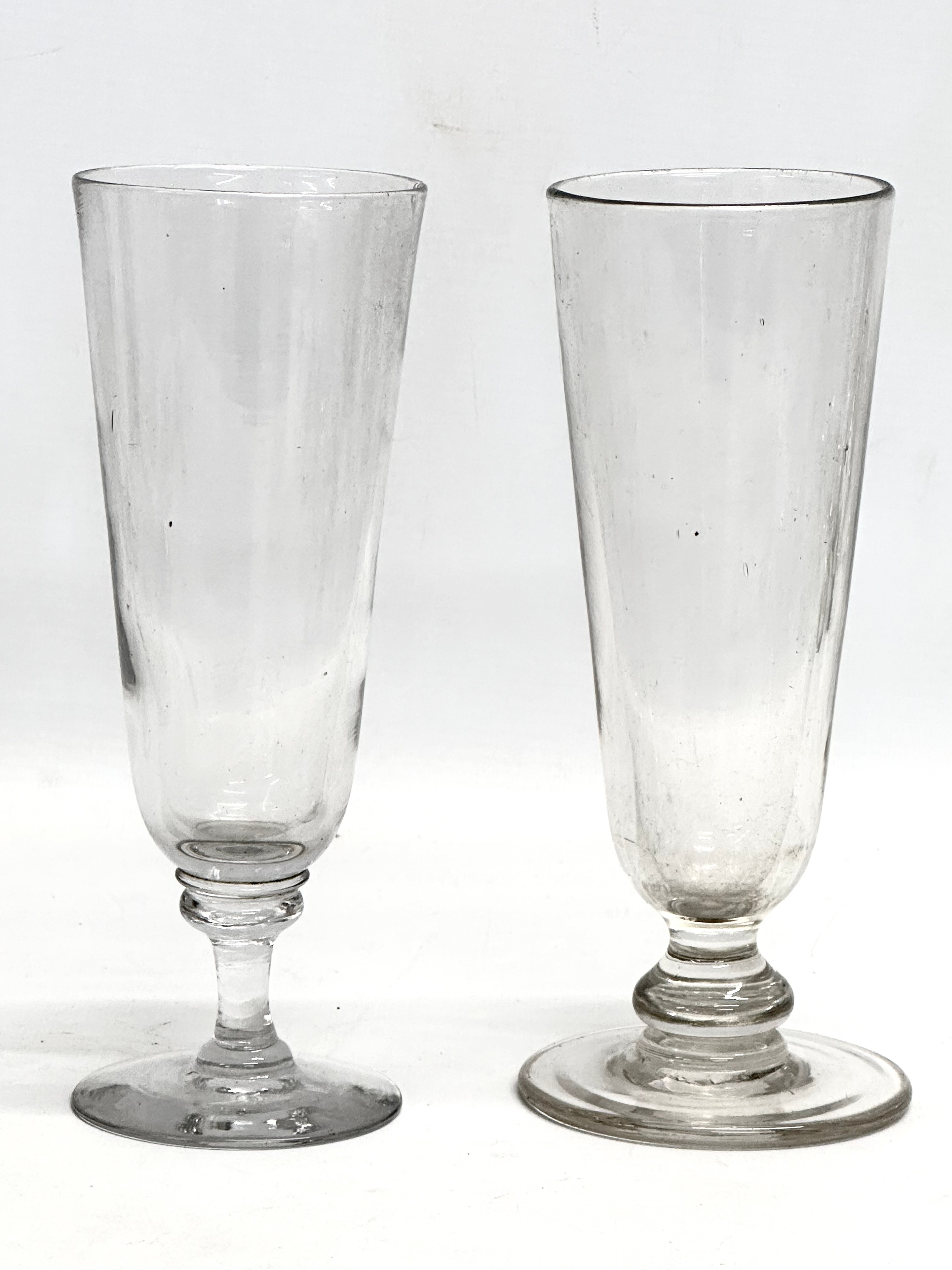 A collection of large Mid 19th Century Victorian drinking glasses. 2 Victorian ale glasses 19cm. A - Image 8 of 9