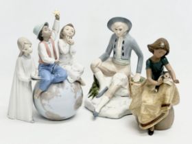 A collection of Spanish figurines. 3 by Lladro.