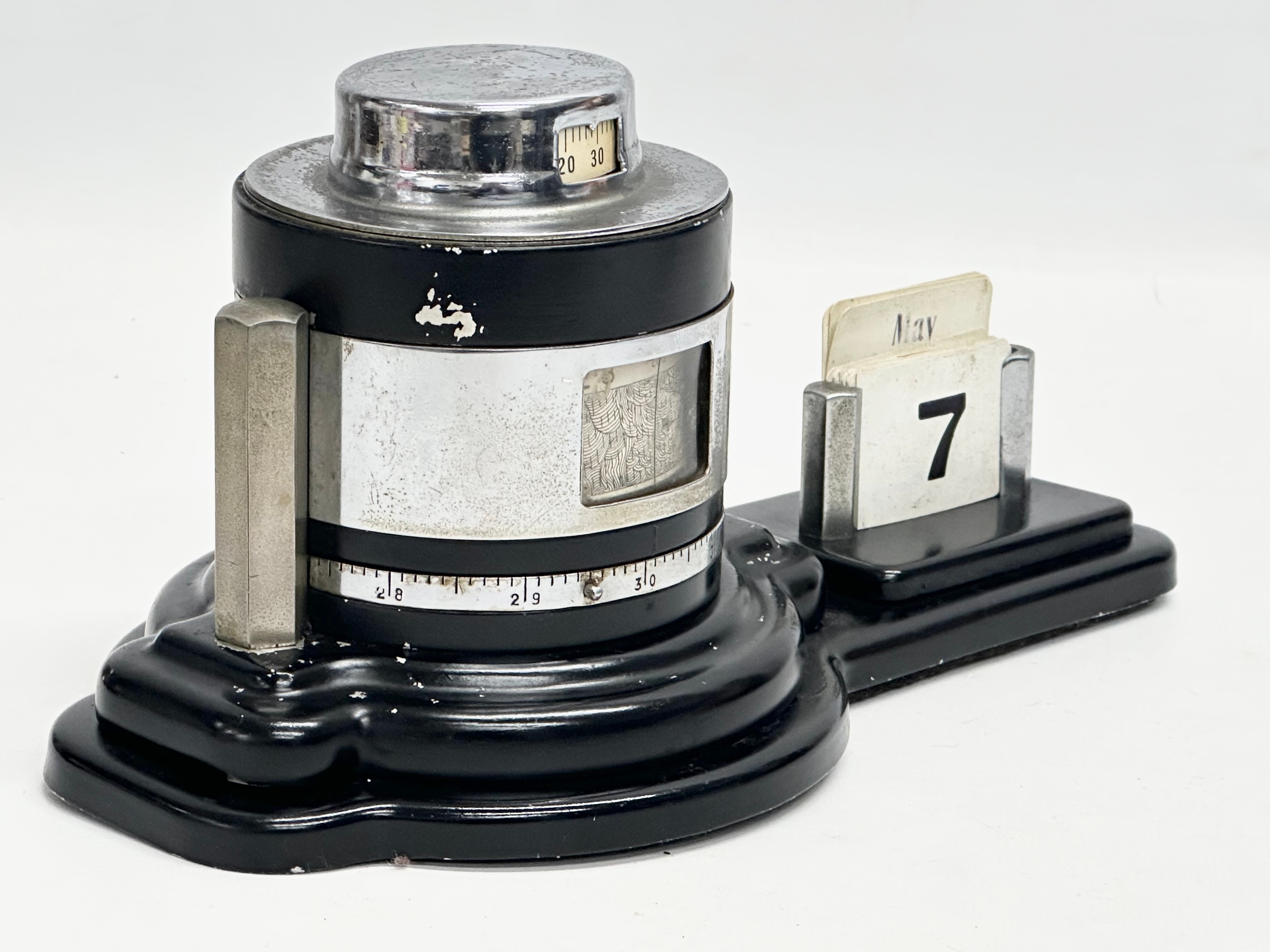 An Art Deco ‘Unigraph’ barometer and thermometer. 1920/1930. 26x14x13cm - Image 5 of 6