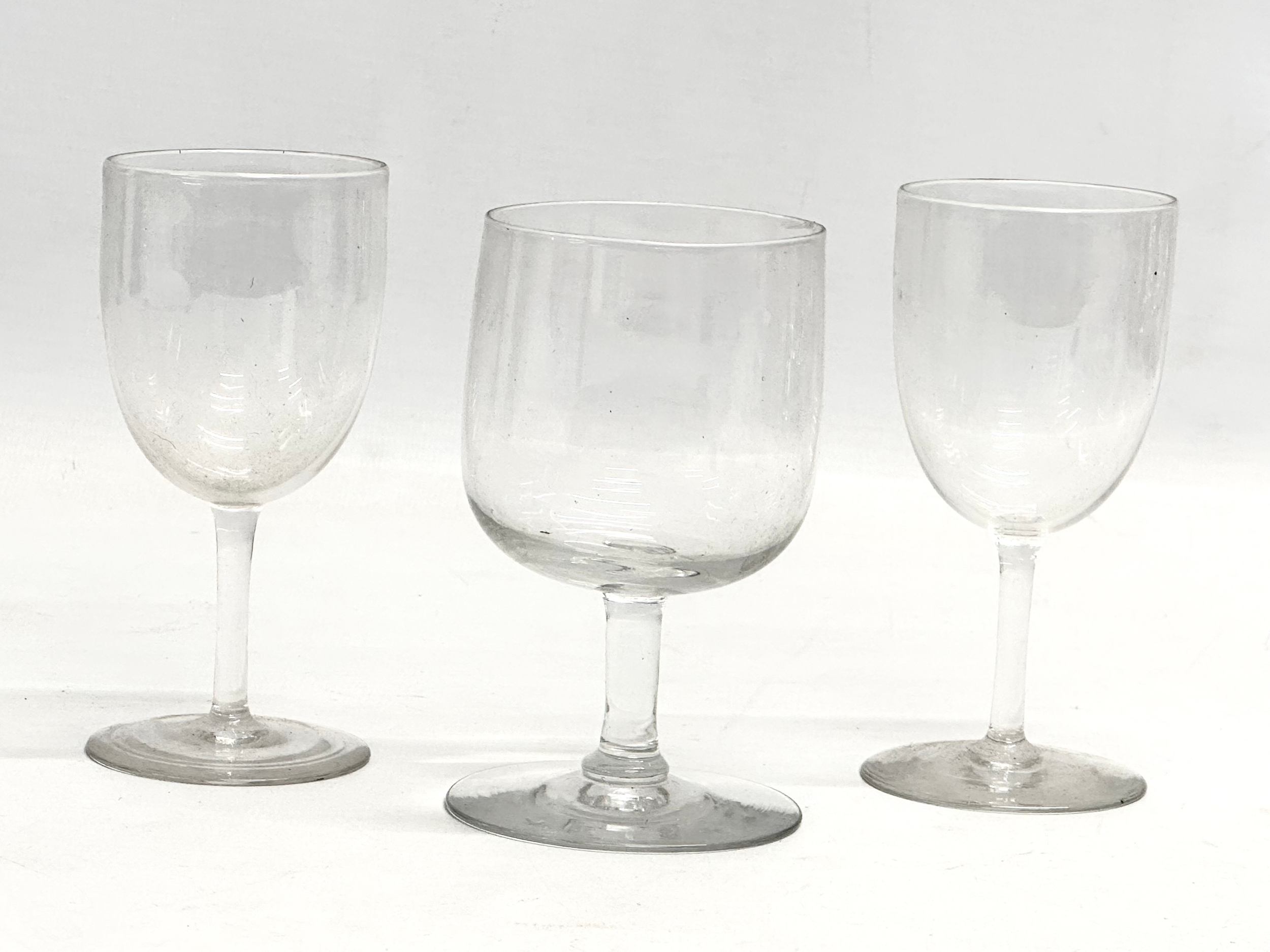 8 Mid 19th Century Victorian slim stem rummers and port glasses. 12cm - Image 5 of 5