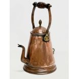 A large Victorian copper coffee pot. 23x18x35cm including handle.