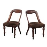 A pair of Victorian mahogany dining chairs. Circa 1870s.