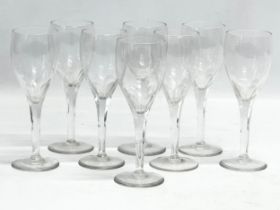 A set of 8 Late 19th/Early 20th Century slice cut sherry glasses. Circa 1890-1920. 14cm.