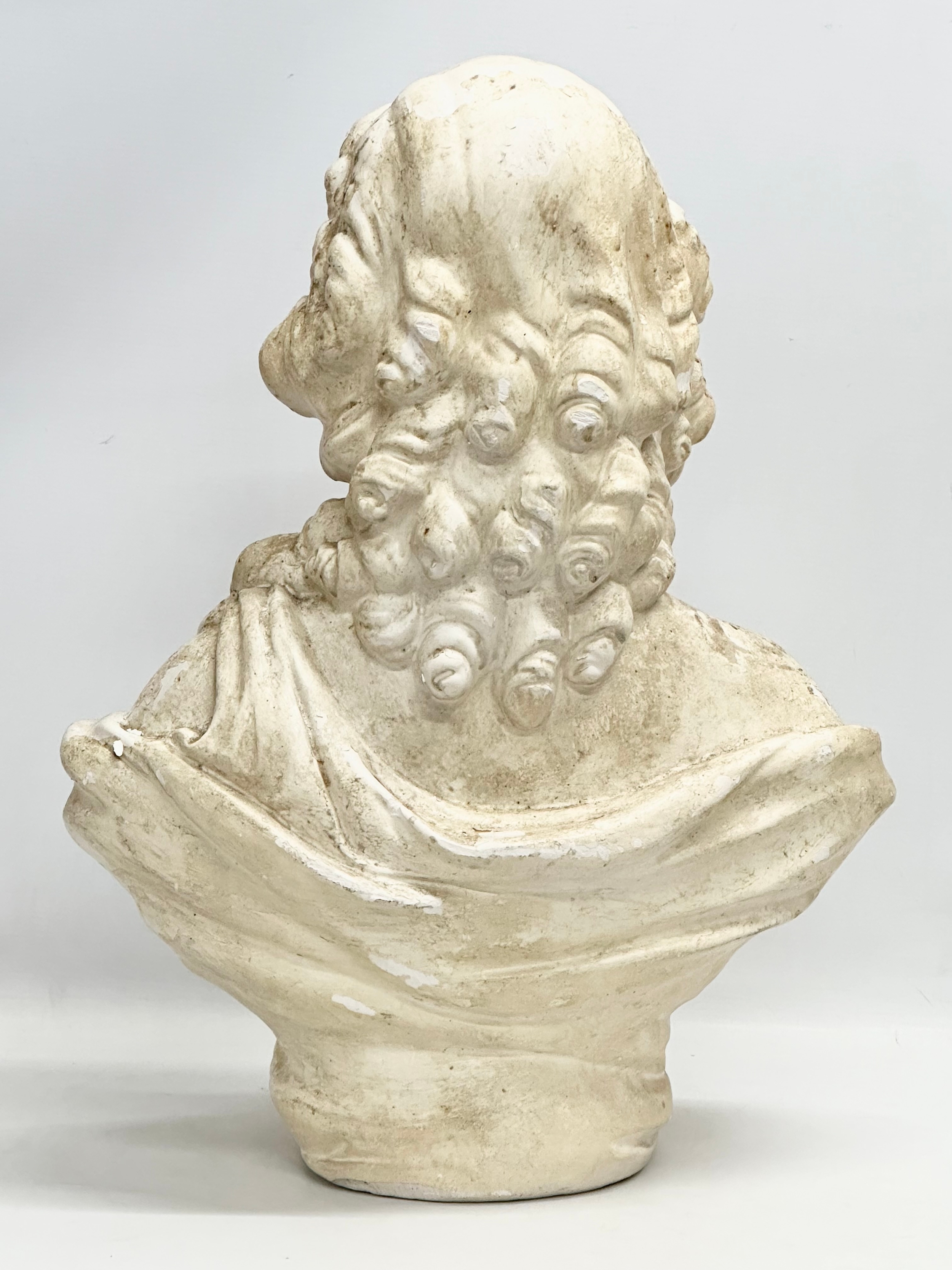 A large 20th Century plaster bust of Grecian lady. 40x54cm - Image 4 of 4