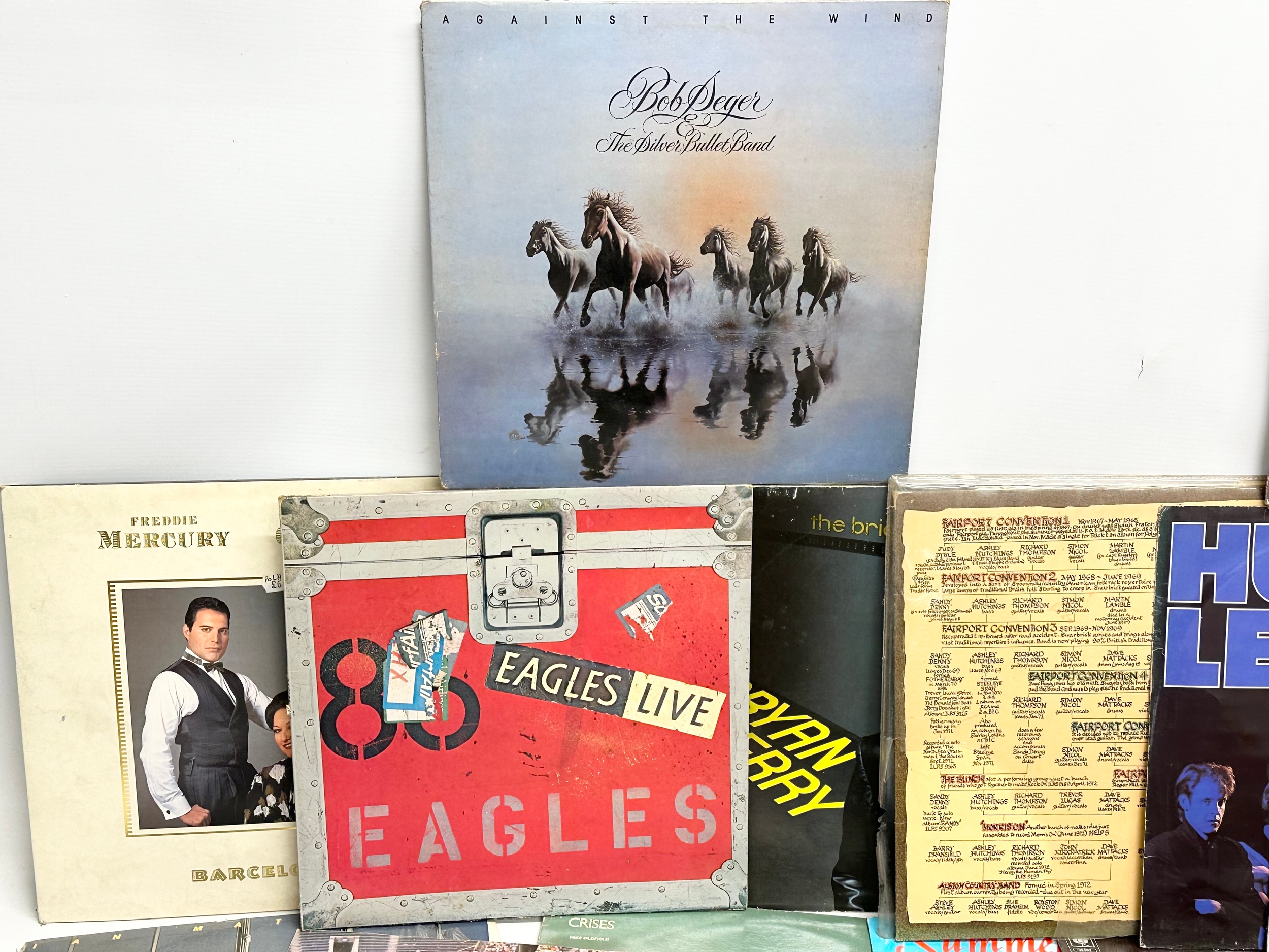 A collection of LP, vinyl records. Meatloaf, The Eagles, Elton John, Tina Turner, Billy Joel, - Image 2 of 12